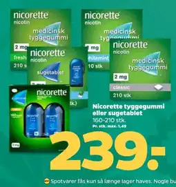 Netto Nicorette tyggegummi eller sugetablet 160-210 stk. tilbud