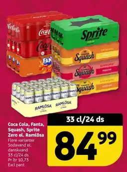 Løvbjerg Coca Cola, Fanta, Squash, Sprite Zero el. Ramlösa tilbud