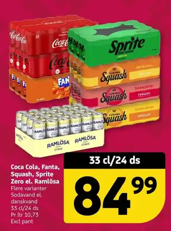 Løvbjerg Coca Cola, Fanta, Squash, Sprite Zero el. Ramlösa tilbud