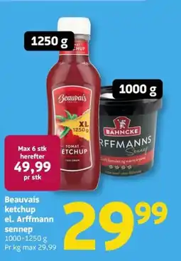 Løvbjerg Beauvais ketchup el. Arffmann sennep tilbud
