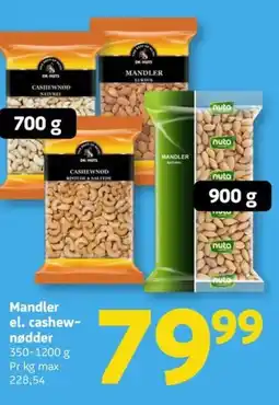 Løvbjerg Mandler el. cashew- nødder tilbud