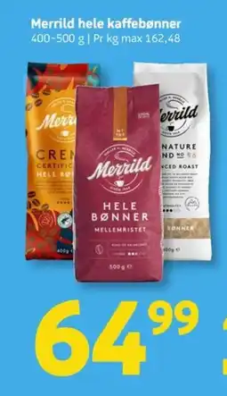 Løvbjerg Merrild hele kaffebønner tilbud
