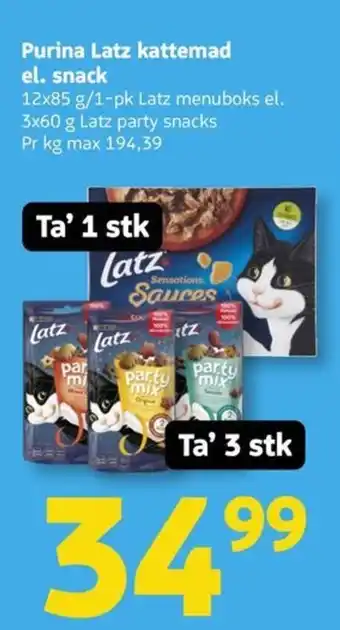 Løvbjerg Purina Latz kattemad el. snack tilbud