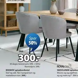 JYSK RISSKOV spisebordsstol tilbud