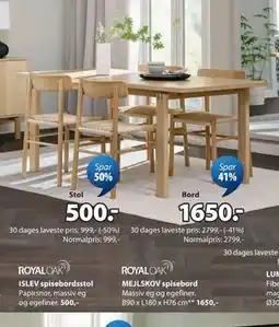 JYSK MEJLSKOV spisebord tilbud
