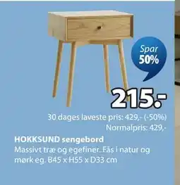 JYSK HOKKSUND sengebord tilbud