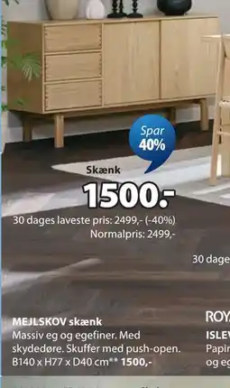 JYSK MEJLSKOV skænk tilbud