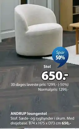 JYSK ANDRUP loungestol tilbud