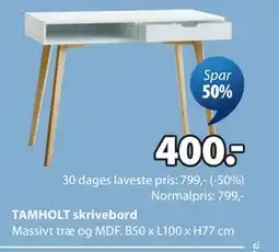 JYSK TAMHOLT skrivebord tilbud