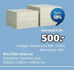 JYSK ROLSTED sofabord tilbud