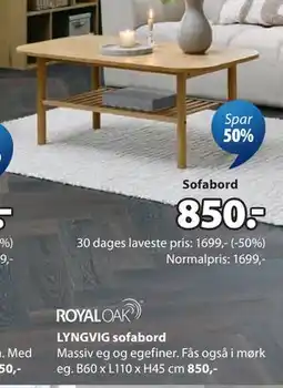 JYSK LYNGVIG sofabord tilbud