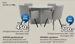 JYSK GJESING spisebordsstol tilbud