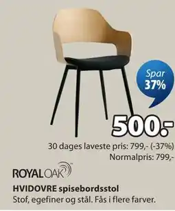 JYSK HVIDOVRE spisebordsstol tilbud