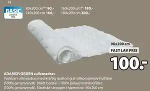 JYSK ADAMSFJORDEN rullemadras tilbud