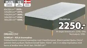 JYSK SUMELVI + KOLA boxmadras tilbud