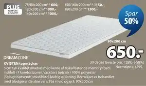 JYSK KVISTEN topmadras tilbud