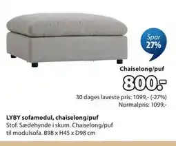 JYSK LYBY sofamodul, chaiselong/puf tilbud