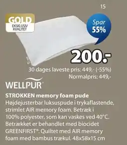 JYSK STROKKEN memory foam pude tilbud