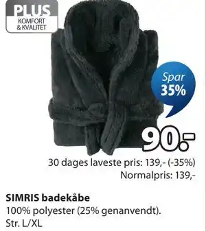 JYSK SIMRIS badekåbe tilbud