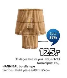 JYSK HANNIBAL bordlampe tilbud