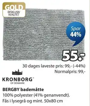 JYSK BERGBY bademåtte tilbud
