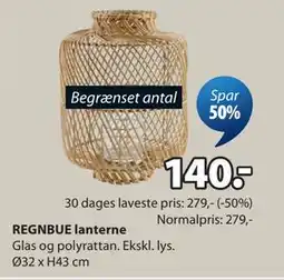 JYSK REGNBUE lanterne tilbud