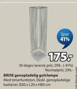 JYSK BRISE genopladelig gulvlampe tilbud