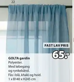 JYSK GOLTA gardin tilbud