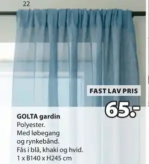 JYSK GOLTA gardin tilbud