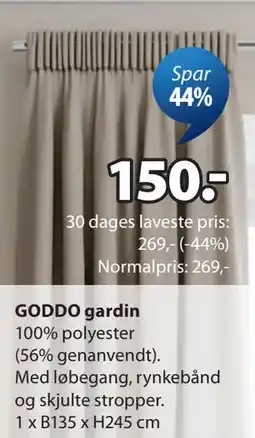 JYSK GODDO gardin tilbud