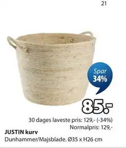 JYSK JUSTIN kurv tilbud