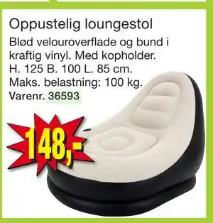 Oppustelig loungestol