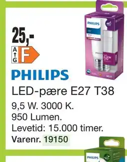 Harald Nyborg PHILIPS LED-pære E27 T38 tilbud