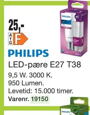 Harald Nyborg PHILIPS LED-pære E27 T38 tilbud