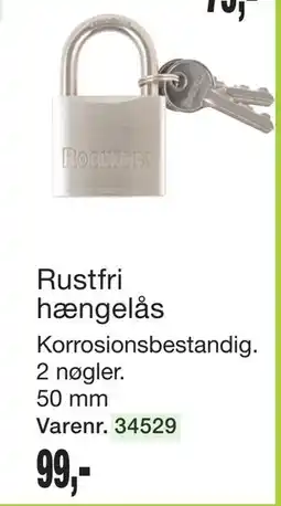 Harald Nyborg Rustfri hængelås tilbud