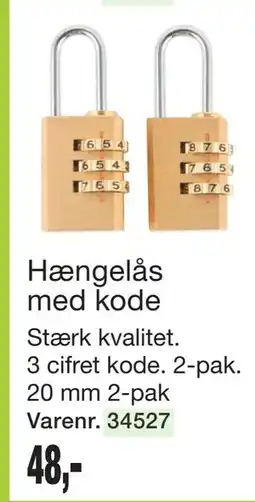 Harald Nyborg Hængelås med kode tilbud