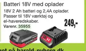 Harald Nyborg Batteri 18V med oplader tilbud