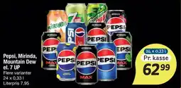 Fakta Tyskland Pepsi, Mirinda, Mountain Dew el. 7 UP tilbud