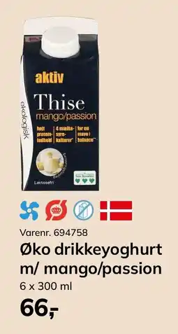 Dagrofa Food Service Øko drikkeyoghurt m/mango/passion tilbud