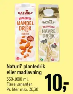 Føtex Naturli' plantedrik eller madlavning tilbud
