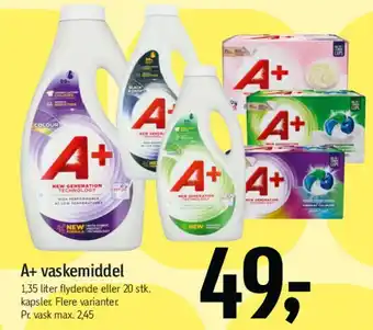 Føtex A+ vaskemiddel tilbud