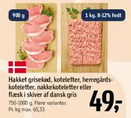 Føtex Hakket grisekød og udskæringer af dansk gris tilbud