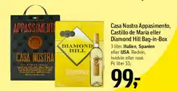 Føtex Casa Nostra Appassimento / Castillo de Maria / Diamond Hill Bag-in-Box tilbud