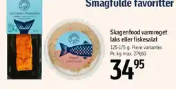 Føtex Skagenfood varmrøget laks eller fiskesalat tilbud