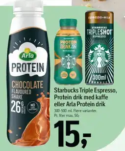 Føtex Starbucks Tripleshot / Protein drink eller Arla Protein drink tilbud