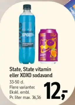 Føtex State, State vitamin eller XOXO sodavand tilbud