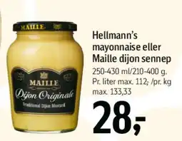 Føtex Hellmann's mayonnaise eller Maille dijon sennep tilbud