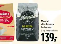 Føtex Merrild eller Lavazza hele bønner tilbud