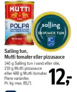 Føtex Salling tun / Mutti tomater / pizzasauce tilbud