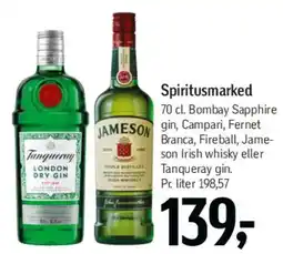 Føtex Spiritusmarked (Bombay Sapphire / Jameson / Tanqueray) tilbud